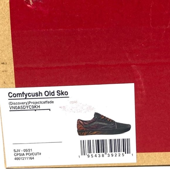 VANS ComfyCush Old Skool Canvas Black Orange Low Shoes Skate For Men VN0A5DYC9KH - Picture 8 of 9